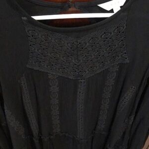 Black rayon trim Elena’s tic cuff shirt in Size S
